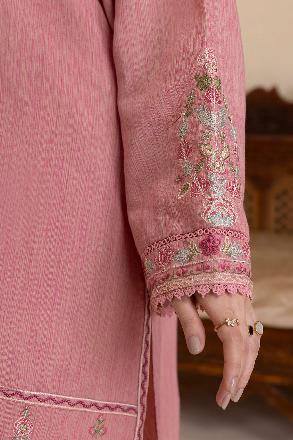 ZELLBURY | Embroidered Kurta Shawl Trouser - 3414