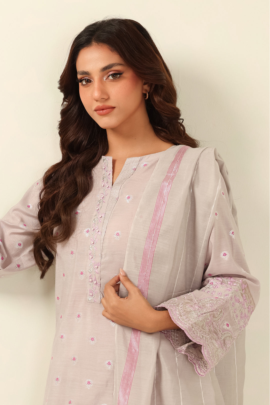 ZELLBURY | Embroidered Kurta Dupatta Trouser - 1988