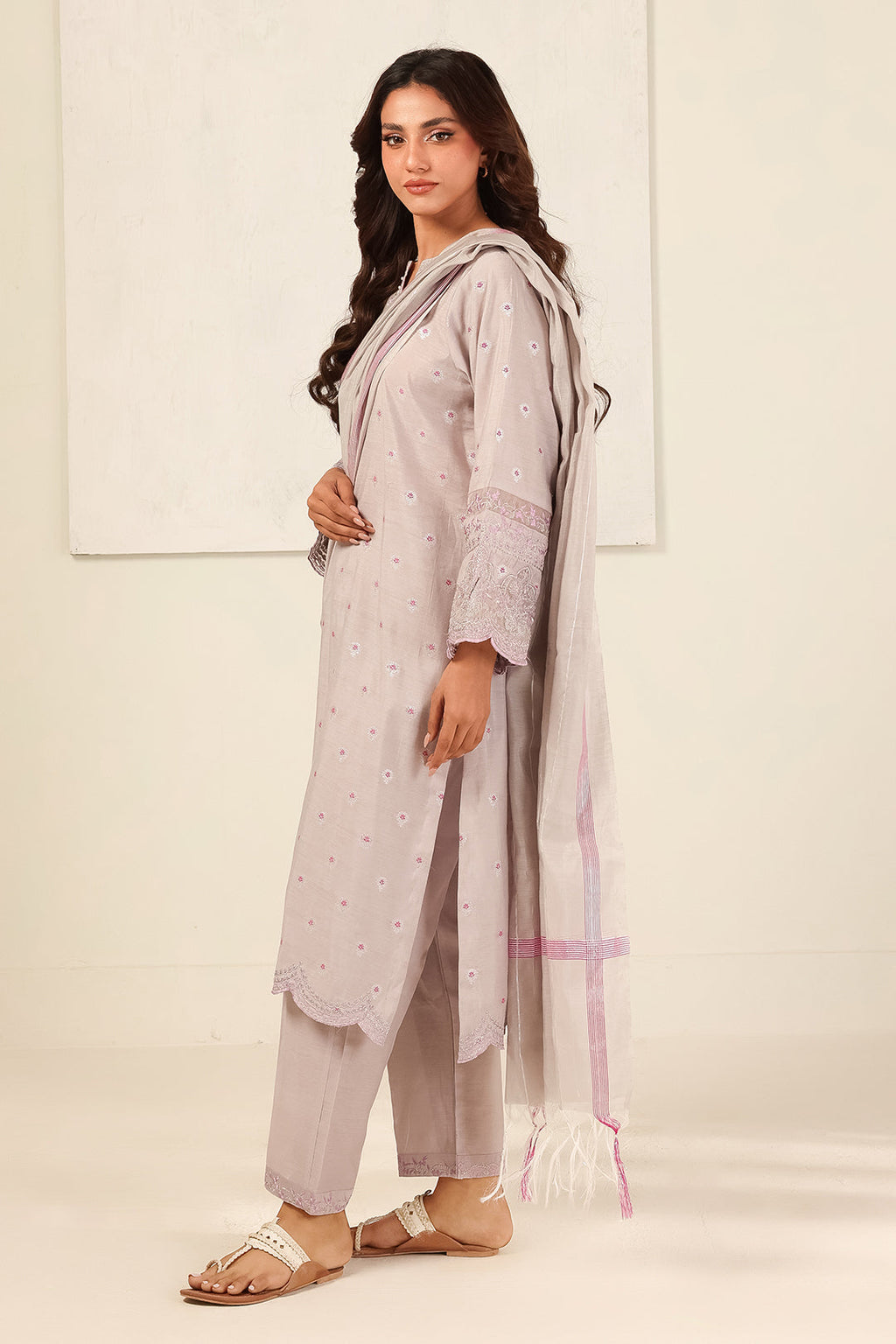 ZELLBURY | Embroidered Kurta Dupatta Trouser - 1988