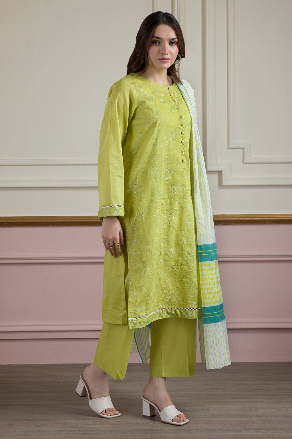 ZELLBURY | Embroidered Kurta Dupatta Trouser - 1935