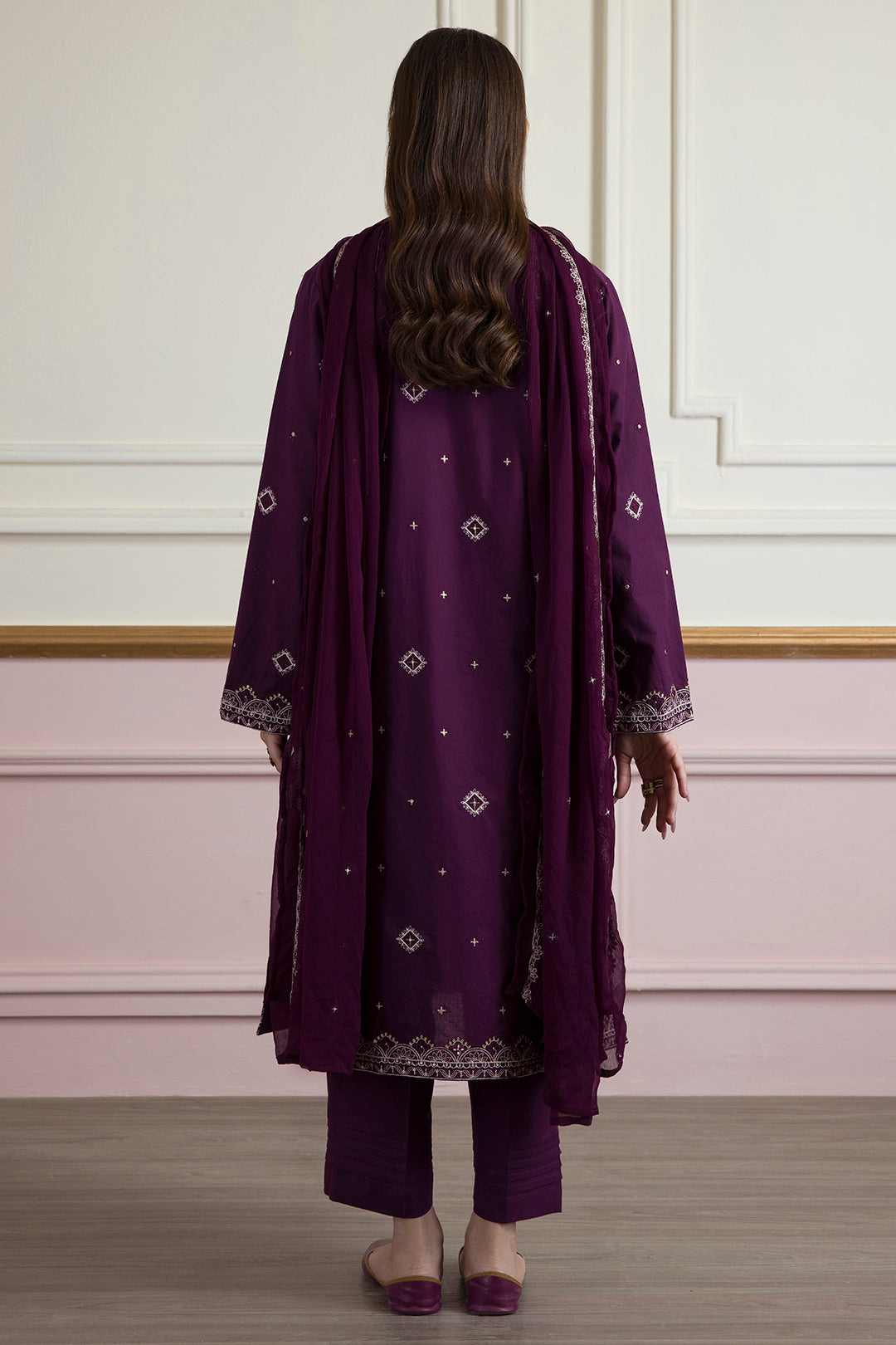 ZELLBURY | Embroidered Kurta Dupatta Trouser - 2607