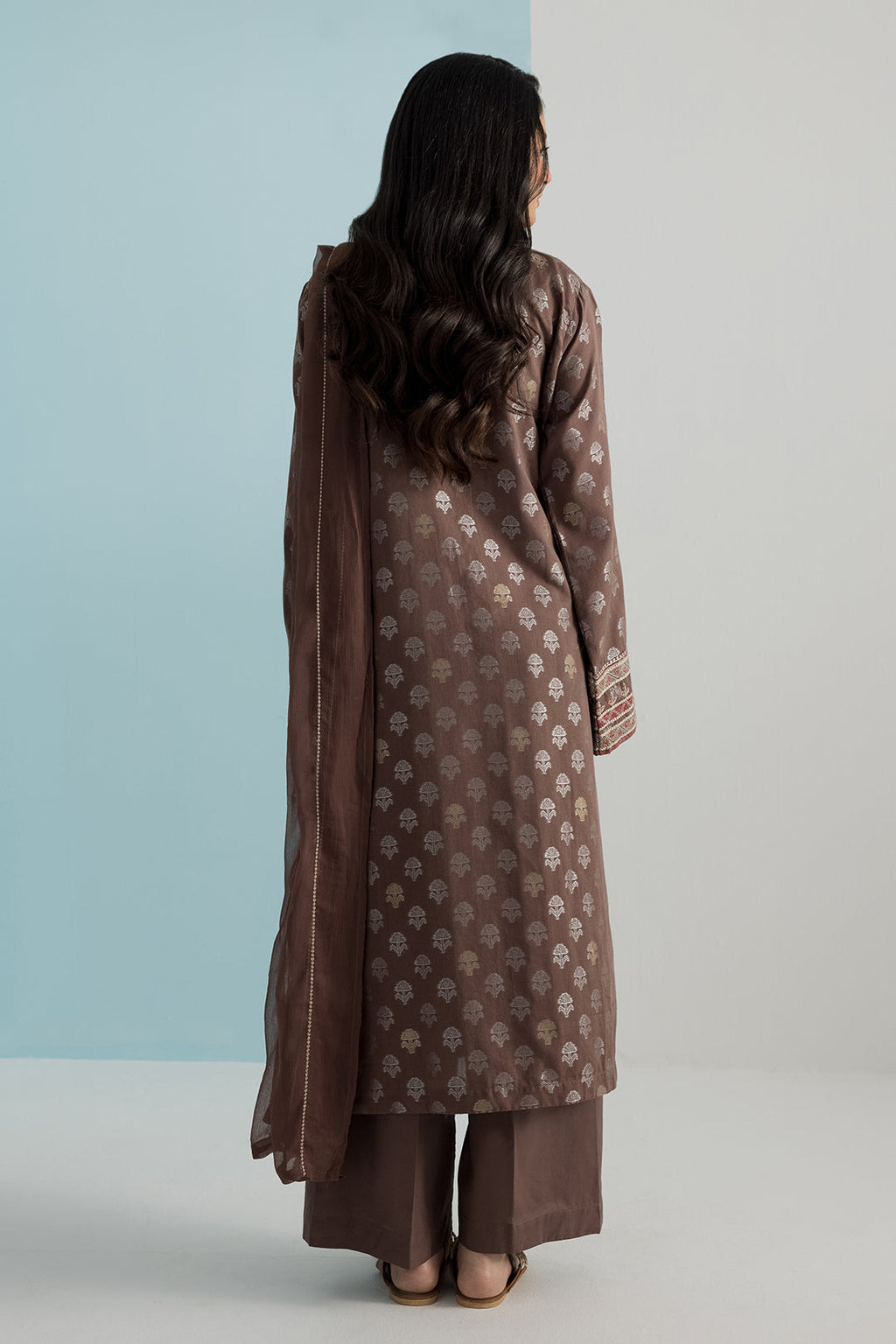 ZELLBURY | Embroidered Kurta Dupatta Trouser - 2534
