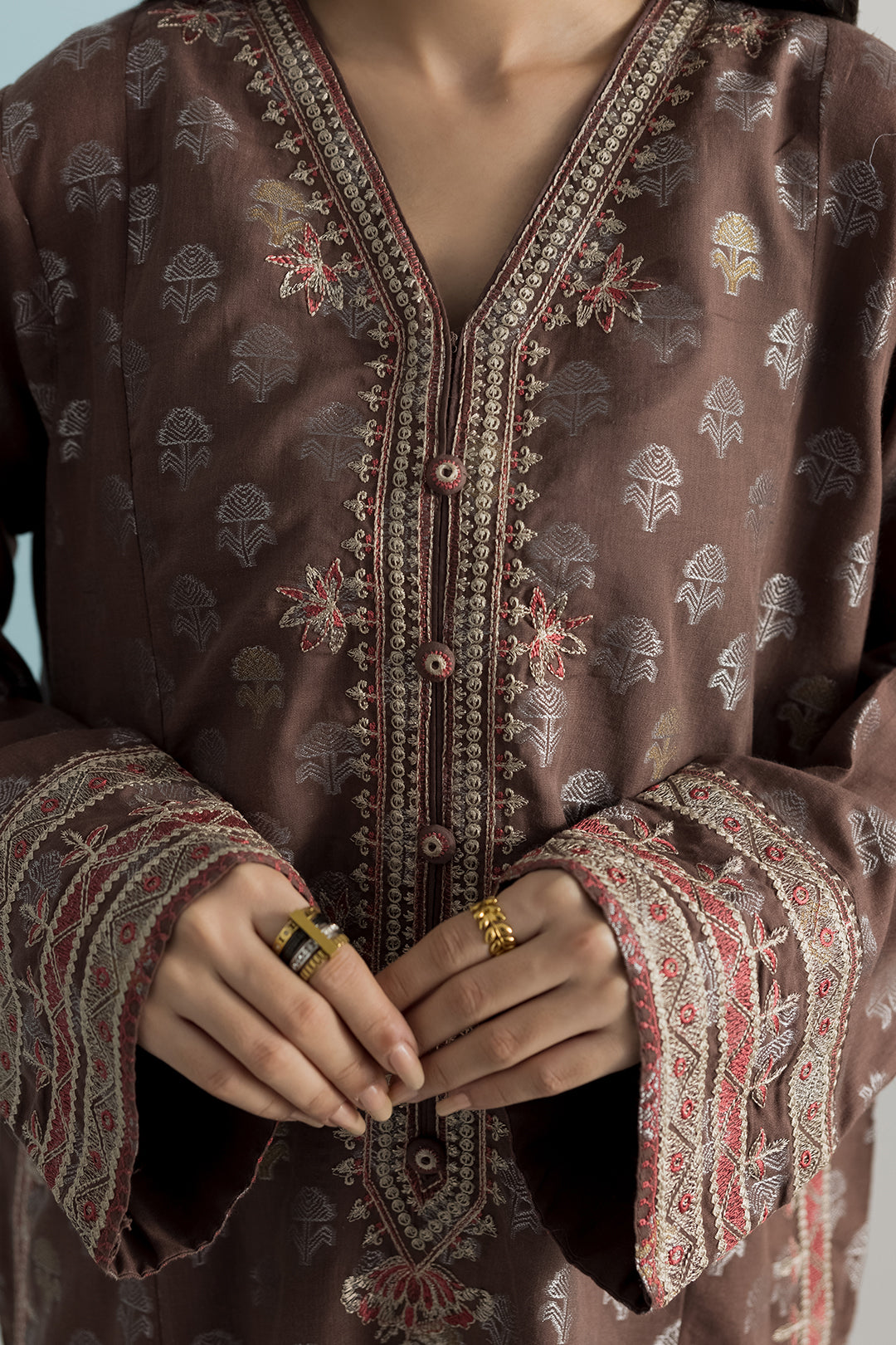 ZELLBURY | Embroidered Kurta Dupatta Trouser - 2534